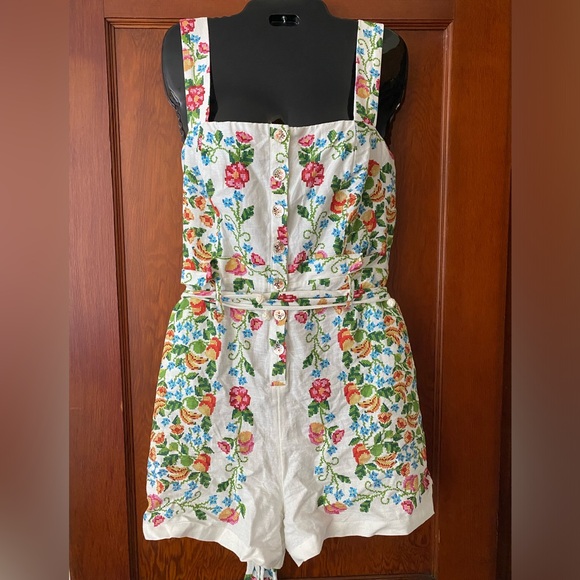 NWT FARM RIO•Floral belted romper - Picture 7 of 11